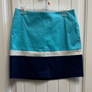 Southern Tide Aqua and Navy Mini Skirt